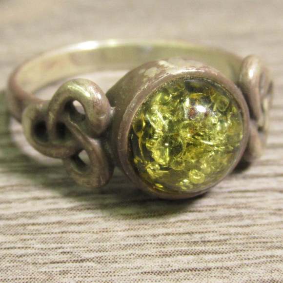 Vintage Jewelry - vintage 925 sterling silver ring peridot ? 6.5